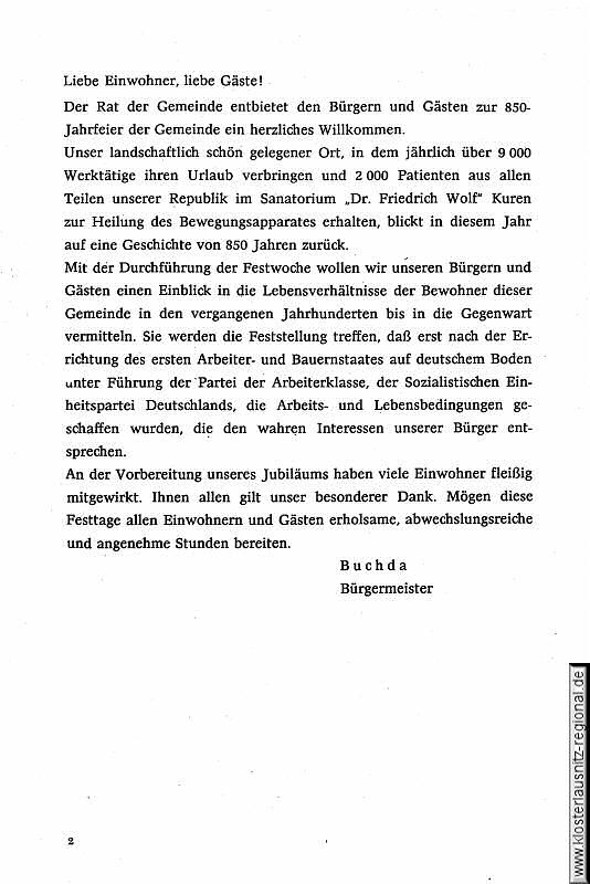 Festprogramm der 850-Jahr-Feier vom 5. bis 14.06.1987