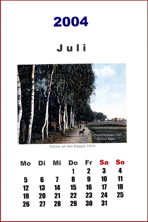 Kalender 2004 Thema Historische Ansichten