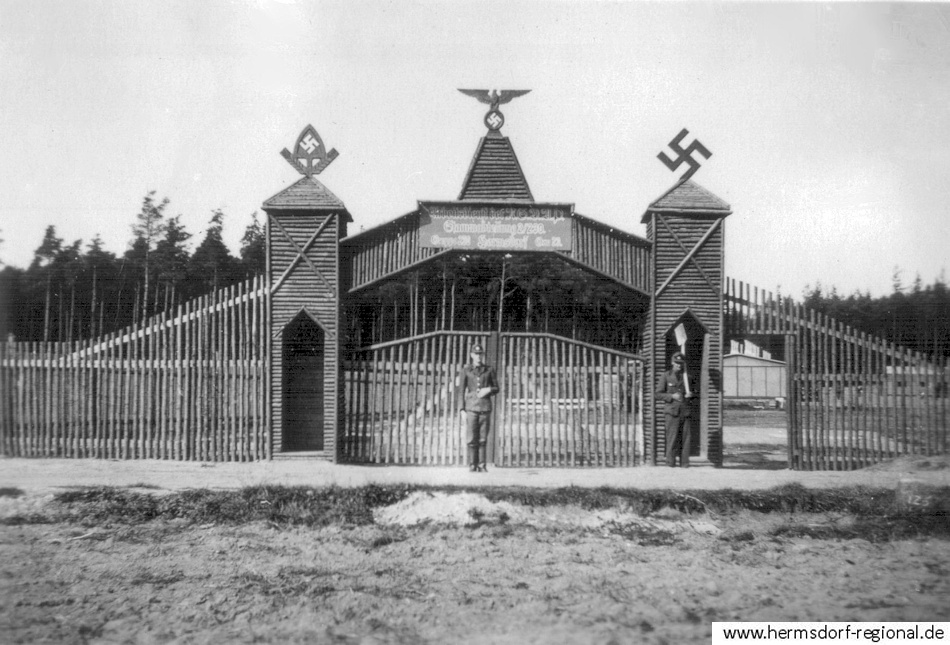 1933 begann der Bau des Reichsarbeitsdienstlagers Abt. 2/230 Hermsdorf/Thüringen „Wiprecht von Groitzsch“ Gau 25 Thüringen, Gruppe 230 Gera.