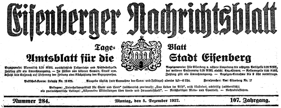 Eisenberger Nachrichtensblatt