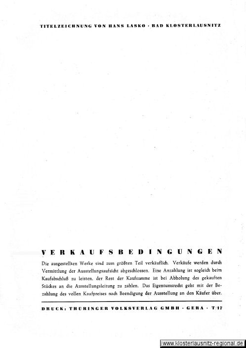 Frühjahrskunstausstellung Bad Klosterlausnitz vom 21. bis 29.03.1948