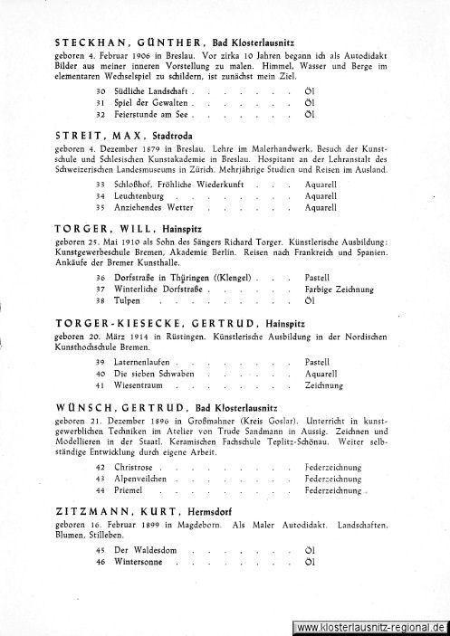 Frühjahrskunstausstellung Bad Klosterlausnitz vom 21. bis 29.03.1948