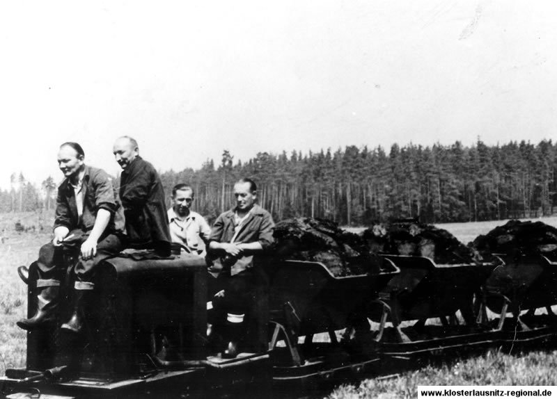 1955 Zugbesatzung - von links: Gerhard Bösger "Mops", Richard Dorna, Ewald Gepphard und Walter Enke.