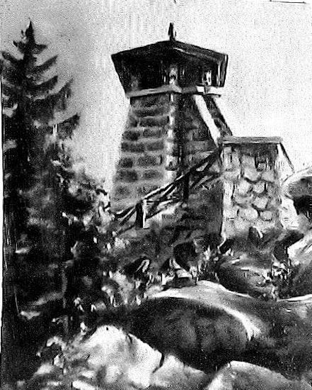 Kösein im Fichtelgebirge 1947 Kohlezeichnung