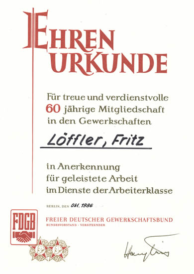 Urkunde 1986