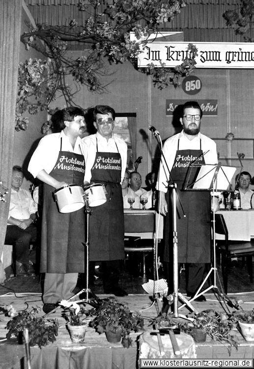 Die Holzland Musikanten 1987 Von links: Hans-Jürgen Voigtsberger; Erhard Walter; Engelbert Bernhard.