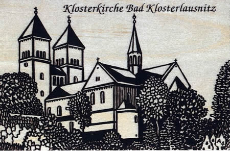 Holzpostkarte Klosterkirche Bad Klosterlausnitz