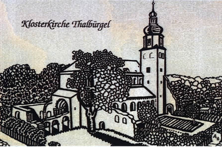 Holzpostkarte Klosterkirche Thalbürgel