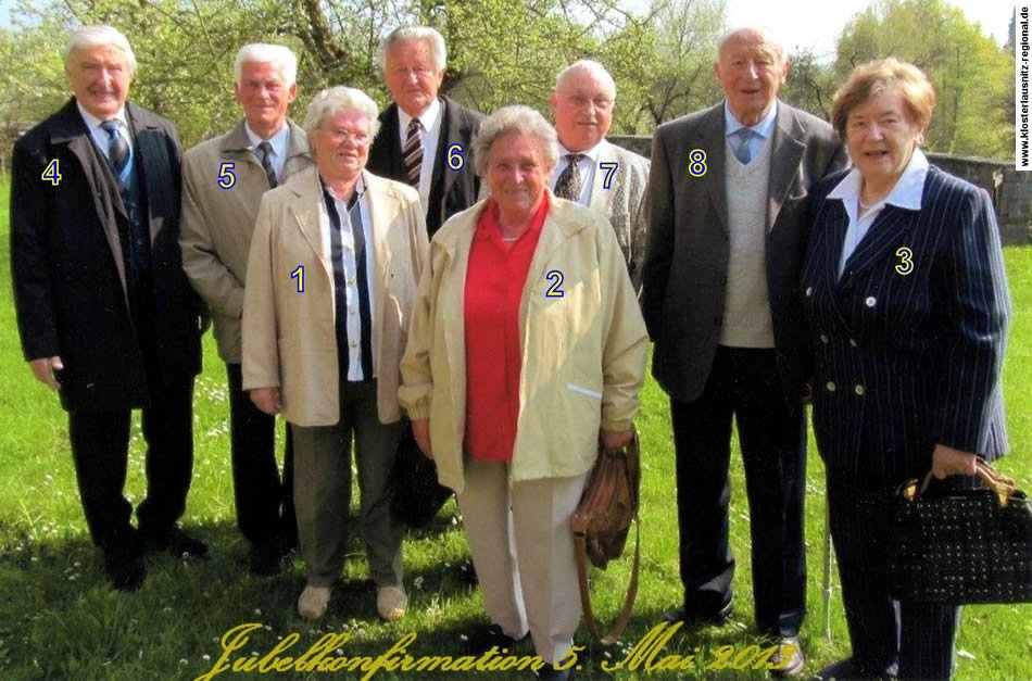 Klassenjahrgang 1940 bis 1948 Foto 05.05.2013 Treffen und Eiserne Konfirmation