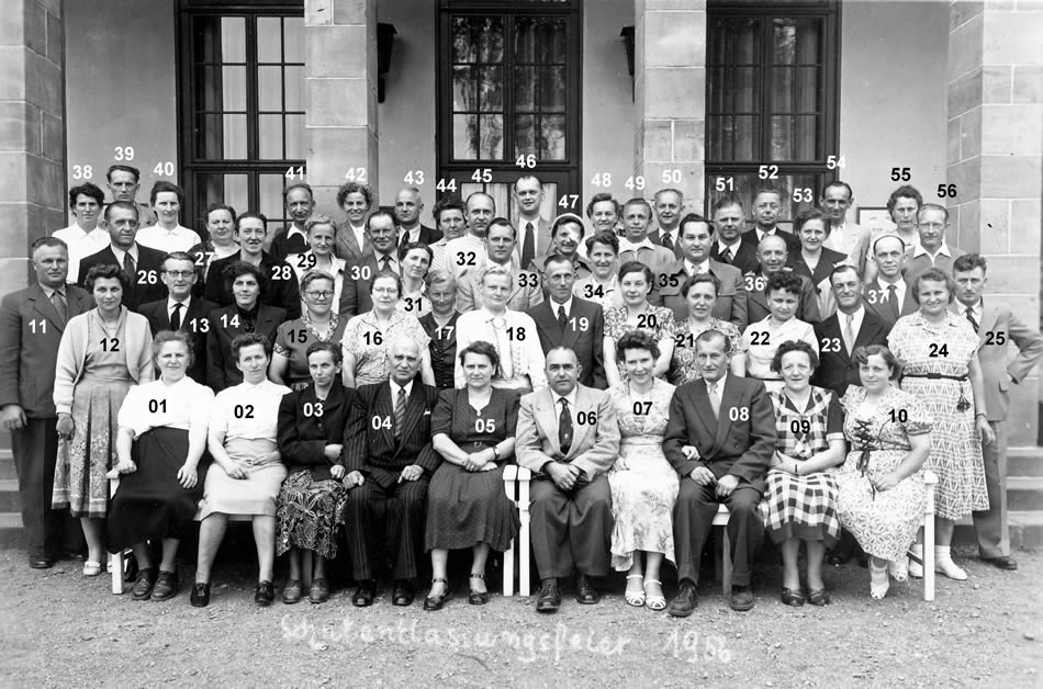 Schulentlassungsfeier 1956, verschiedener Geburtsjahrgänge