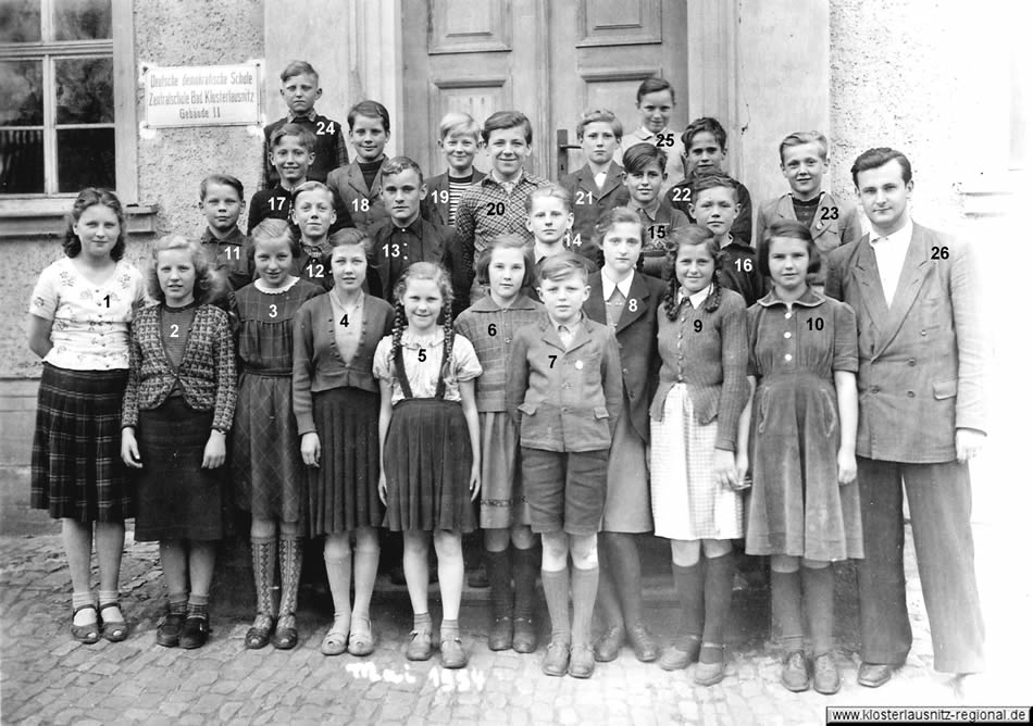 Klassenjahrgang 1948 - 1956 Foto 1954 der Klasse 6 a 