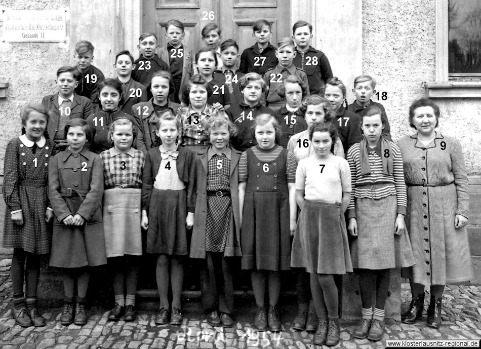 Klassenjahrgang 1948 - 1956 Foto 1954 der Klasse 6 a 