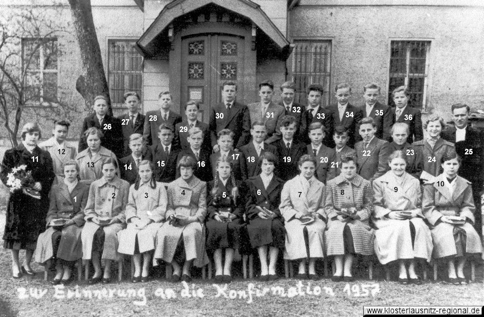 Klassenjahrgang 1949 – 1957 Foto: 1957 Konfirmation 
