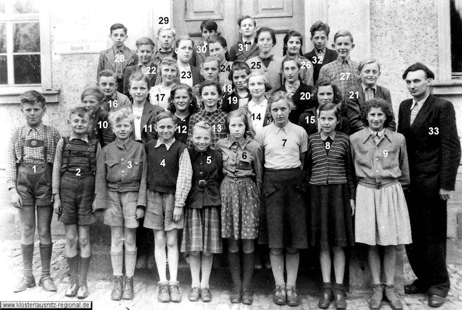 Klassenjahrgang 1947 bis 1955 Foto Mai 1954 