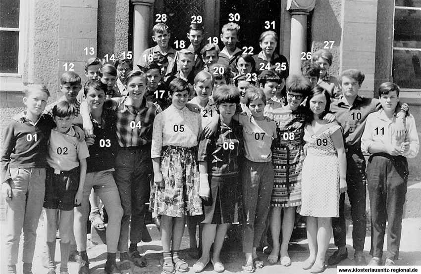Klassenjahrgang 1957 – 1967 Foto Mai 1965 Jugendweihe 8 b kurz vor der Jugendweihe