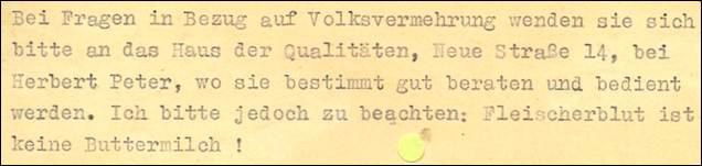 Auszug aus der Laudatio 1962 des Ministers für Liebe und Vermehrung.